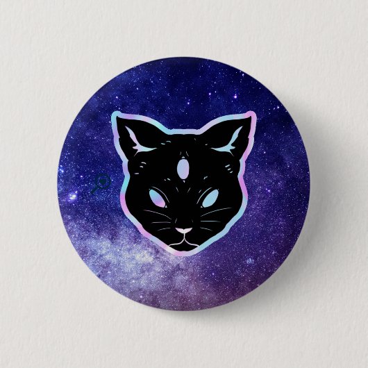 宇宙猫 缶バッジ (正面)