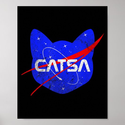 宇宙猫+面白い+宇宙+猫サ ポスター (正面)