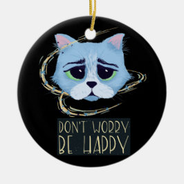 宇宙猫 | Happy Christmasを心配するなおもしろい セラミックオーナメント