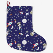 宇宙猿のクリスマスのストッキング ラージクリスマスストッキング (正面)