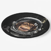 宇宙猿の宇宙飛行士ワイルド動物園顔 ペーパープレート (アングル)