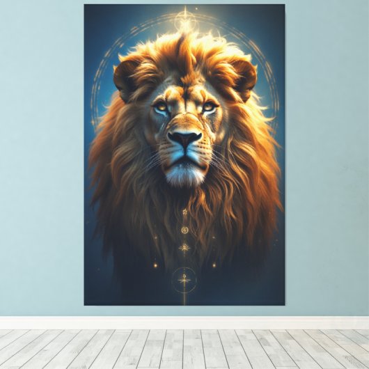 宇宙獅子内なる力の守護者 キャンバスプリント (インサイチュ (ウッドフロア))