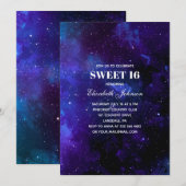 宇宙甘い16.夜星。16モダン歳 招待状 (正面/裏面)