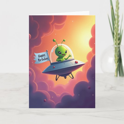 宇宙生物のバースデーカード カード (正面)