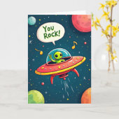 宇宙生物の誕生日カード カード (黄色い花)