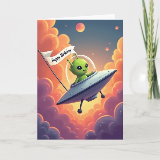 宇宙生物の誕生日カード カード (正面)