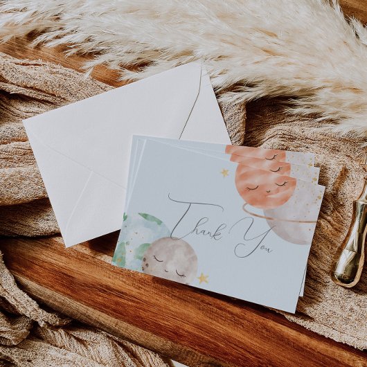 宇宙用ベビーシャワーサンキューカード サンキューカード