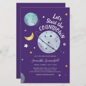 宇宙用ベビーシャワー招待状 便箋 (正面/裏面)