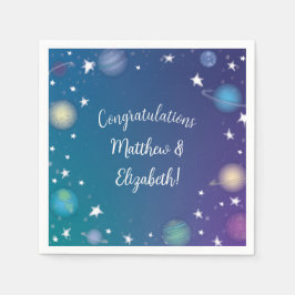 宇宙用ベビーシャワー銀河系 スタンダードカクテルナプキン