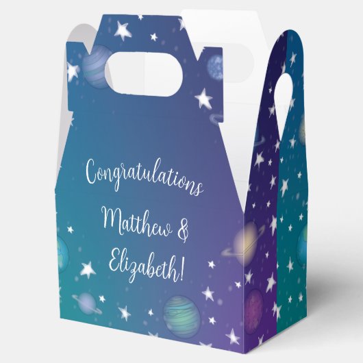 宇宙用ベビーシャワー銀河系 フェイバーボックス (オープン)