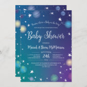 宇宙用ベビーシャワー銀河系 招待状 (正面/裏面)