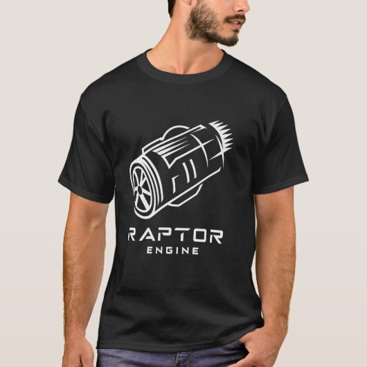 宇宙用ロケットサイエンティスト宇宙船ラプターエンジン Tシャツ (正面)