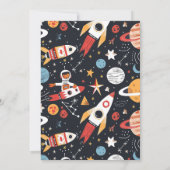 宇宙用ロケット誕生日フォト招待状 招待状 (裏面)