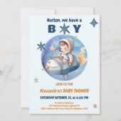 宇宙男の赤ちゃんシャワー 招待状 (正面)