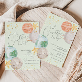 宇宙男女兼用ベビシャワー 招待状