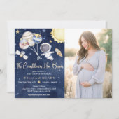 宇宙男子ベビーシャワー銀河系ベビーシャワー 招待状 (正面)