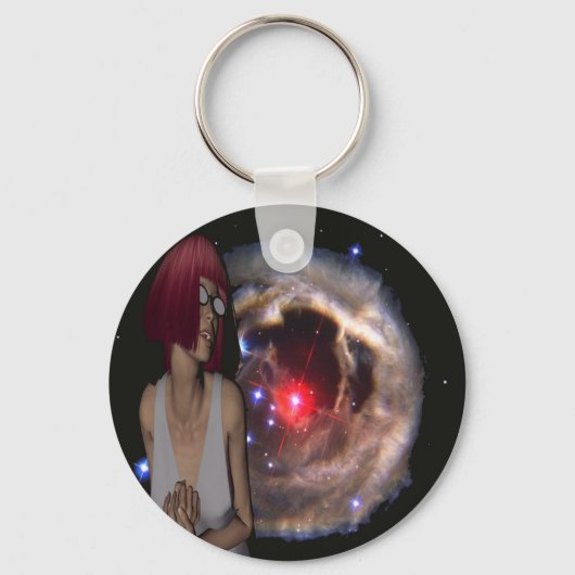 宇宙疑問に思 キーホルダー (正面)