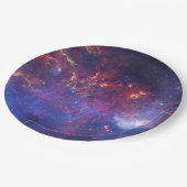 宇宙白熱［赤熱］光を放つの明るい銀河系 ペーパープレート (アングル)