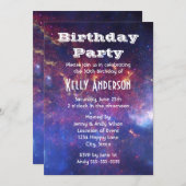 宇宙白熱［赤熱］光を放つの明るい銀河系 招待状 (正面/裏面)