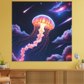 宇宙白熱［赤熱］光を放つクラゲ キャンバスプリント (インサイチュ (リビング))