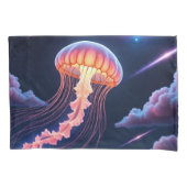 宇宙白熱［赤熱］光を放つクラゲ 枕カバー (正面左)