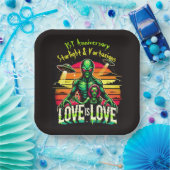 宇宙的な二つのエイリアン ペーパープレート (パーティー)