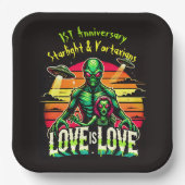 宇宙的な二つのエイリアン ペーパープレート (正面)