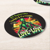 宇宙的な二つのエイリアン ラウンドペーパーコースター (アングル)