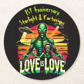 宇宙的な二つのエイリアン ラウンドペーパーコースター (正面)