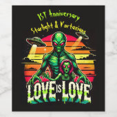 宇宙的な二つのエイリアン ワインラベル (シングルラベル)