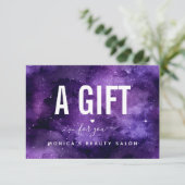 宇宙的な紫の銀河の夜空の美しさ サロン メイク (スタンド正面)