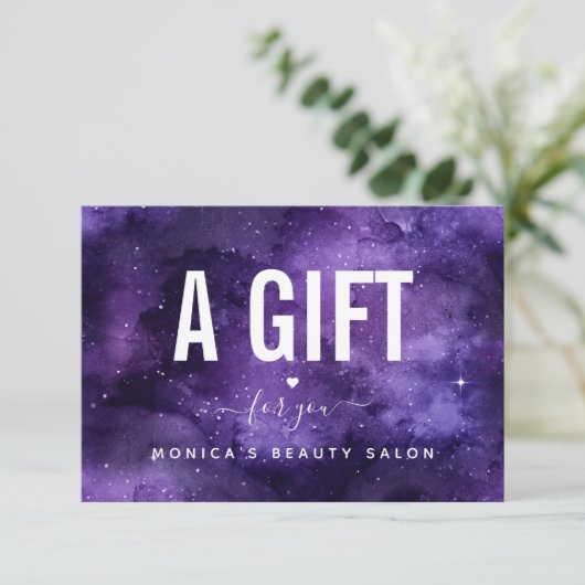 宇宙的な紫の銀河の夜空の美しさ サロン メイク (スタンド正面)