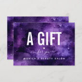 宇宙的な紫の銀河の夜空の美しさ サロン メイク (正面/裏面)