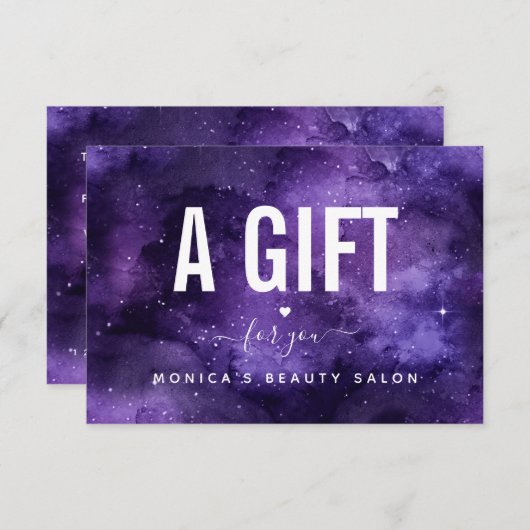 宇宙的な紫の銀河の夜空の美しさ サロン メイク (正面/裏面)