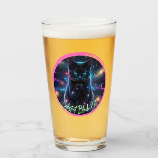宇宙的な黒猫 タンブラーグラス (ドリンク正面)