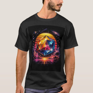 宇宙的レトロフューチャリズム二十面体 Tシャツ