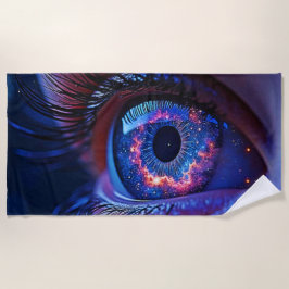 宇宙眼星明るい視線 ビーチタオル