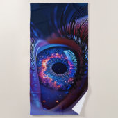 宇宙眼星明るい視線 ビーチタオル (正面)