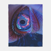 宇宙眼星明るい視線 フリースブランケット (正面)
