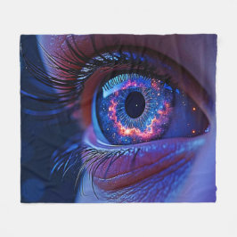 宇宙眼星明るい視線 フリースブランケット