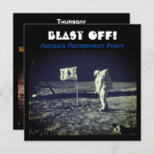 宇宙着陸 宇宙飛行士 月面歩行 招待状 (正面/裏面)