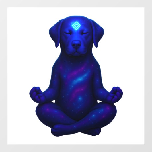 宇宙瞑想犬 輝く第三の目でこんにちは ウィンドウサイン (シート)