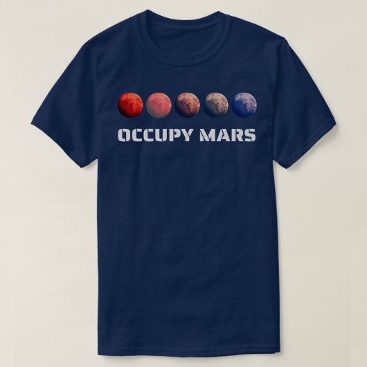 宇宙研究者が火星天文学を占める Tシャツ (デザイン正面)
