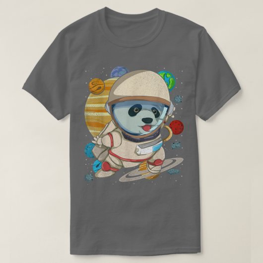 宇宙科学かわいい動物宇宙飛行士 Tシャツ (デザイン正面)