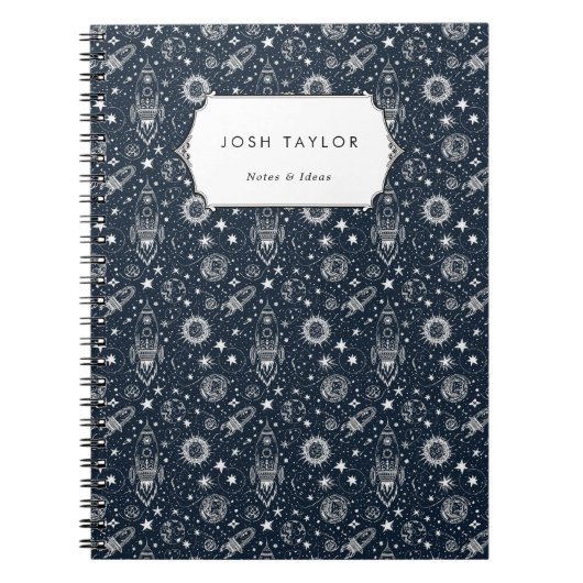 宇宙科学スターズプラネタズロケット名前をカスタムする ノートブック (正面)