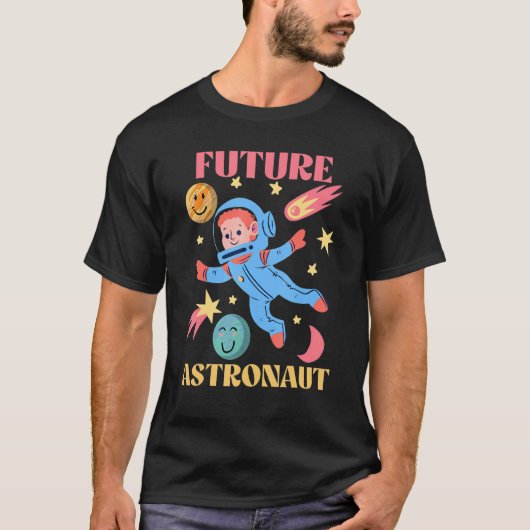 宇宙科学 惑星 子供 未来の宇宙飛行士 Tシャツ (正面)