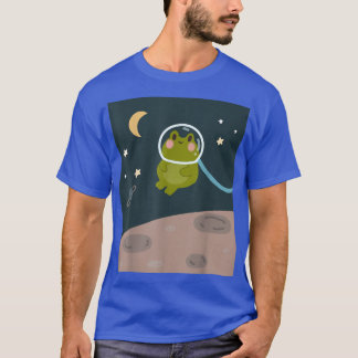 宇宙空間でかわいいカエル Tシャツ