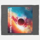 宇宙空間で星雲を探検するブランケット フリースブランケット (正面(横))