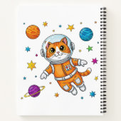 宇宙空間に浮かぶキャット宇宙飛行士 ノートブック (裏面)