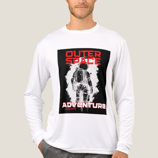 宇宙空間に浮かぶ宇宙飛行士のデザイン トライブレンドTシャツ (正面)